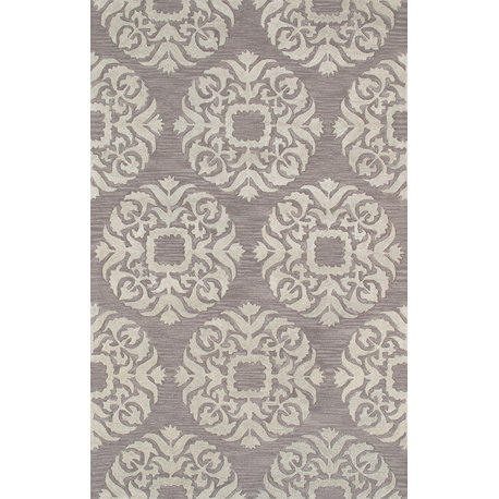 Pasargad Transitiona Collection Hand-Tufted Lamb's Wool Area Rug- 5' 0" X  8' 0"