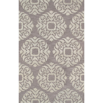 Pasargad Transitiona Collection Hand-Tufted Lamb's Wool Area Rug- 5' 0" X  8' 0"