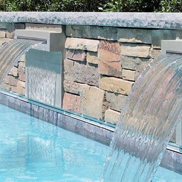 Custom Stone Pool Water Feature