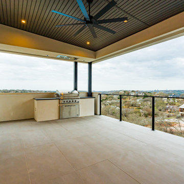 Hillside Modern Prairie Balcony with Grill
