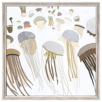 "Jellyfish in White" Mini Framed Canvas Art by Eli Halpin