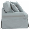 Sunset Trading Horizon T-Cushion Fabric Slipcovered Sofa in Ocean Blue