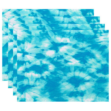 18"x14" Chillax, Geometric Print Pacemat, Turquoise, Set of 4