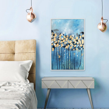"Ocean Sparkles" Floater Framed Painting Print on Canvas