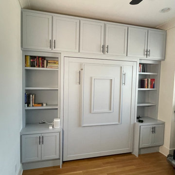 Custom Built Vertical Queen Murphy Bed With Fold-Down Desk, Shelving & Cabinets