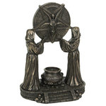 Veronese Design - Sigil of Baphomet Ritual Altar Bronze Finish Backflow Incense Burner 7" H - Enigmatic Dimensions - Measuring 7 inches in height, 5 inches in length, and 3.5 inches in width, it stands as an intriguing piece of occult allure.