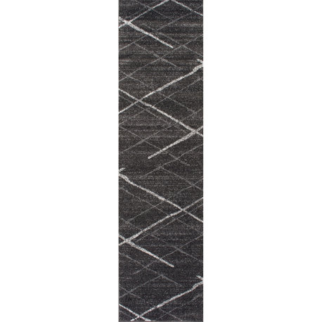 Nuloom Thigpen Striped Contemporary Area Rug, Charcoal 2'5"x9'5"