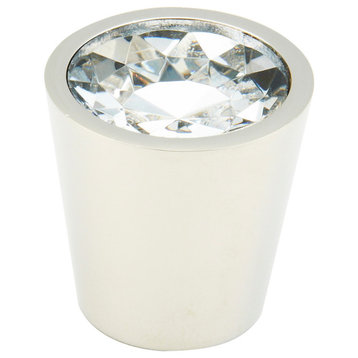 Schaub Stargaze Knob Cylinder Glass Polished Nickel 1-1/16" dia