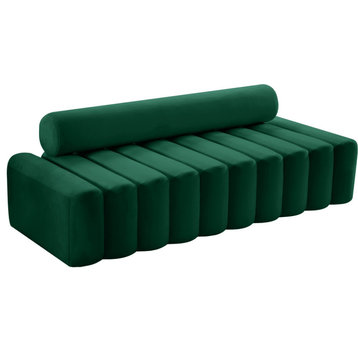 Melody Velvet Upholstered Sofa, Green