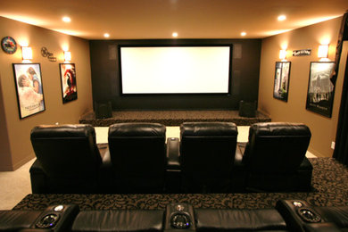 Inspiration for a home theater remodel in Seattle