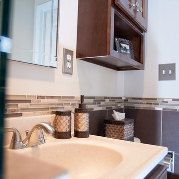 Bathroom Renovation with Warm Wood Tones