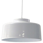 Dainolite - 1-Light Metal Pendant, White Finish - 1 Light Metal Pendant, White Finish Bulb Type:E26 Number of Bulbs:1 Bulbs Included:Bulbs Not Included UL Listed:UL Listed Bult Wattage:60 Hardwire or Plug:,Hardwire