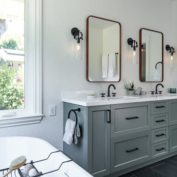 Walnut Creek Primary Bathroom with Large Format Tile Floors, Radiant Heat Floors