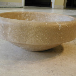 Noce Travertine sink with wide lip - Bathroom Sinks