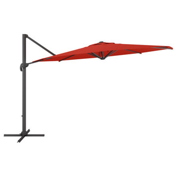 CorLiving 11.5ft UV Resistant Deluxe Offset Crimson Red Fabric Patio Umbrella