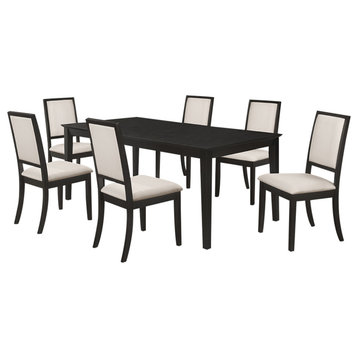 Louise 5-piece Dining Set Black and Cream