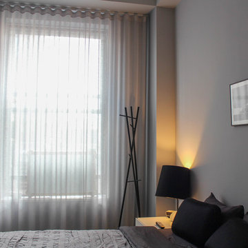 A loft 1 br condo with sheer seamless drapery