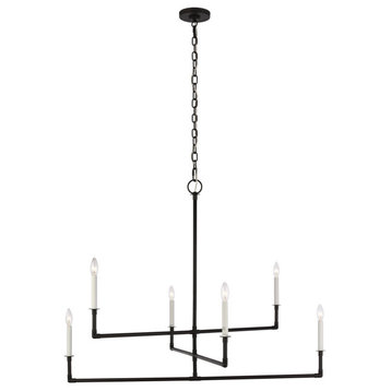 Bayview Six Light Chandelier in Aged Iron