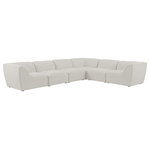 Meridian Furniture - Miramar Linen Textured Fabric  6-Piece Modular L-Shaped Sectional, Cream - Unwind and let your cares float away while you're curled up in the welcoming confines of this Miramar Modular Sectional. This sophisticated modular sectional is made from premium materials with a solid frame that ensures durability and long-lasting service life. The soft cream linen textured upholstery on this modular sectional makes it feel super indulgent against the skin. Pair this sectional with other items in the Miramar collection for a complete lookthe latches underneath make pairing a snap.