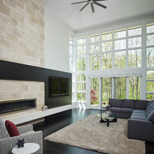 Fireplace and TV