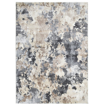 Pacific Pearl Abstract Area Rug, Cream, 5'3"x7'3"