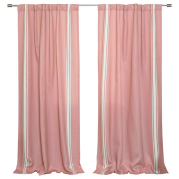 Nordic Reverse Triple Stripe Curtains, Pink/Ivory
