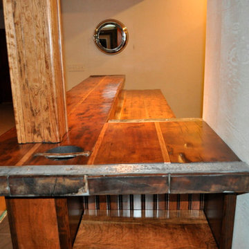 Built in nautical bar with Liberty ship hatch covers