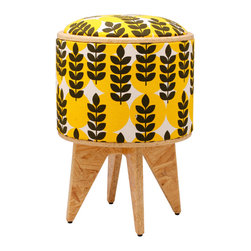 Patron Design - Ears of Corn Stool Ottoman - Footstools And Ottomans
