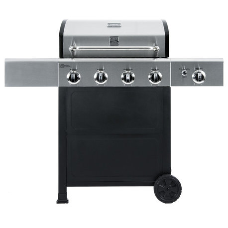 Kenmore 4 Burner Open Cart Gas Grill with Side Burner