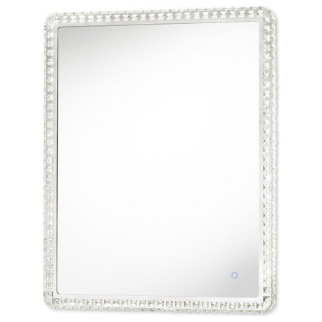 Marilyn Illuminated Rectangular Wall Mirror - 40", Chrome, Touch Dimmer