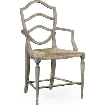 Country House Chic Bodiam Armchair (Set of 2) - Greyed Oak