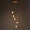 LNC Modern 5-Light Polished Gold Cluster Chandelier With Textured Glass