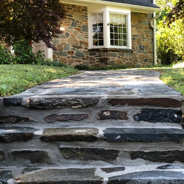 Rebuild & Restoration of Building Stone Wall, Steps & Walkway in Chevy Chase MD