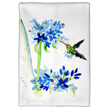 Betsy Drake Hummingbird & Blue Flower Kitchen Towel