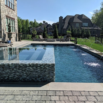 Beautiful Glass Tile Clean Lines Pool