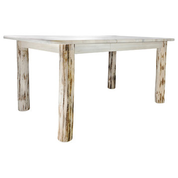Montana Collection 4 Post Dining Table With Two 18" Leaves, Clear Lacquer Finish