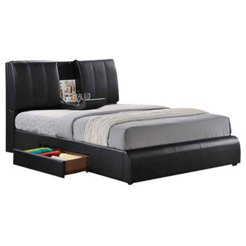 Kofi Bed With Storage, Black, Queen