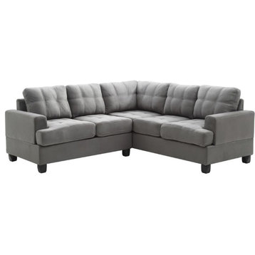 Glory Furniture Sandridge Microsuede Sectional in Gray