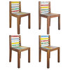 vidaXL Dining Chairs 4 Pcs Accent Chair Reclaimed Wood Solid Reclaimed Wood