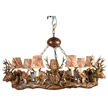 7 Small Stag Head Chandelier