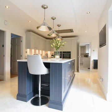 1909 In-Frame shaker style traditional kitchen in dove grey and charcoal