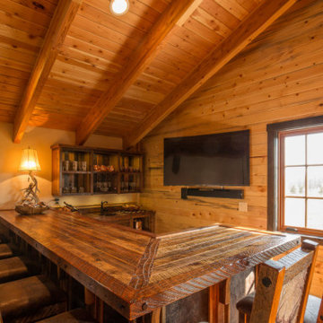 Rustic Home Bar | Reclaimed Wood & Warm Cabin Design
