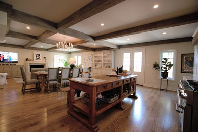 Example of an arts and crafts kitchen design in Other