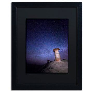 "Starry Night in Arizona I" Matted Framed Canvas Art by Moises Levy