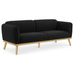 Meridian Furniture - Nolita Boucle Fabric Upholstered Sofa, Black - Cozy up with a good book from the confines of this Nolita boucle fabric sofa. This elegant sofa is a true showstopper in every sense of the word with its super rich black boucle fabric that cradles your body in exquisite comfort while you relax and unwind. The midcentury design fits well with your existing furnishings, and the solid wood frame lends this pretty chair the durability it needs to stand up to long-term relaxation and lounging.
