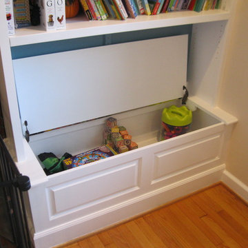 Custom Entertainment Center with seating and storage