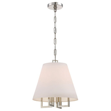 Crystorama 2254-PN 4 Light Mini Chandelier in Polished Nickel with Silk
