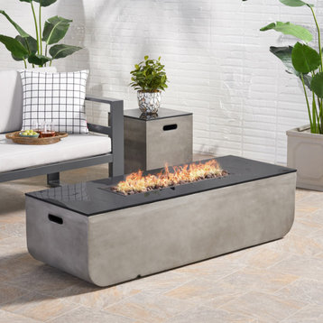Carlin Outdoor 56-Inch Rectangular Fire Pit With Tank Holder
