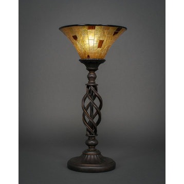 Elegante Table Lamp, Dark Granite, 10" Penshell Resin Shade Glass