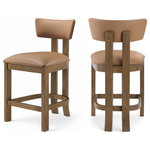 Meridian Furniture - Lavrin Upholstered Counter Stool, Cognac, Vegan Leather, Walnut, Set of 2 - Indulge in the allure of the Cognac Lavrin Counter Stool by Meridian Furniture. Its captivating design and luxurious Cognac elevate any space with effortless elegance. Crafted with precision and durability in mind, this stunning piece becomes the focal point of gatherings, fostering moments of connection and warmth. Embrace sophistication and style with the Lavrin Counter Stool, a testament to exquisite taste and timeless beauty.